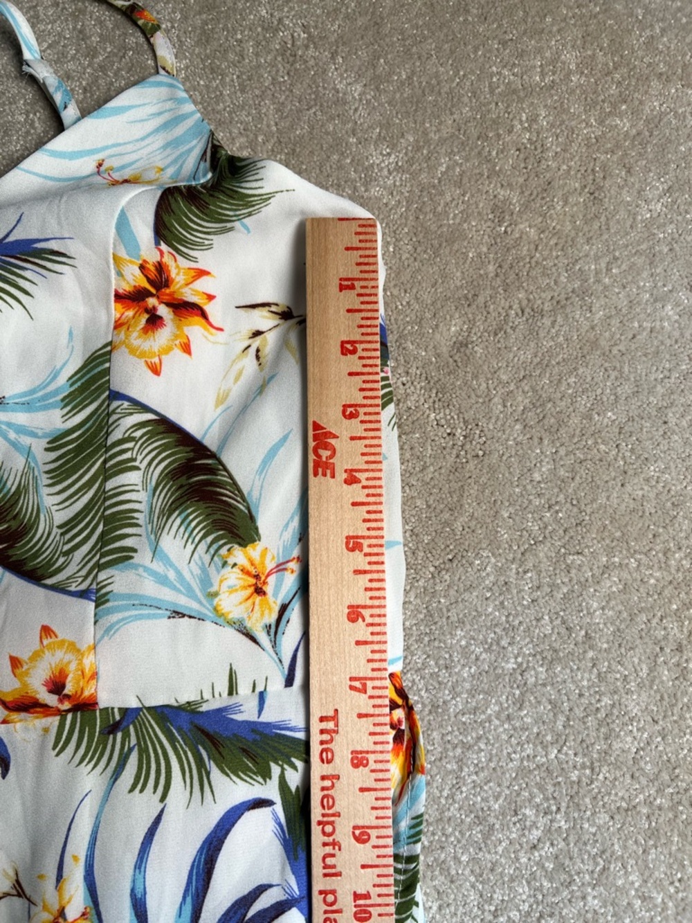 Tropical Dress Spaghetti Strap V Neck Francesca's Miami High Low NWT X Large - Picture 8 of 10